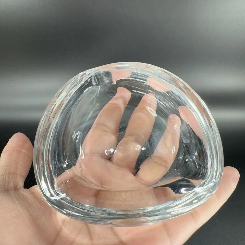 Venetian Clear Glass Dish Small Ashtray Made In‎ Italy Manganese 365nm Green UV